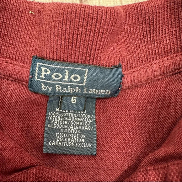 polo ralph lauren burgundy maroon polo shirt boys sz 6 texas A&M aggies - Picture 2 of 8